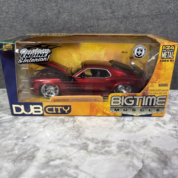 JADA 1/24 BIGTIME MUSCLE METALLIC RED BLACK 1970 FORD MUSTANG BOSS 429 NEW *READ - Picture 1 of 5